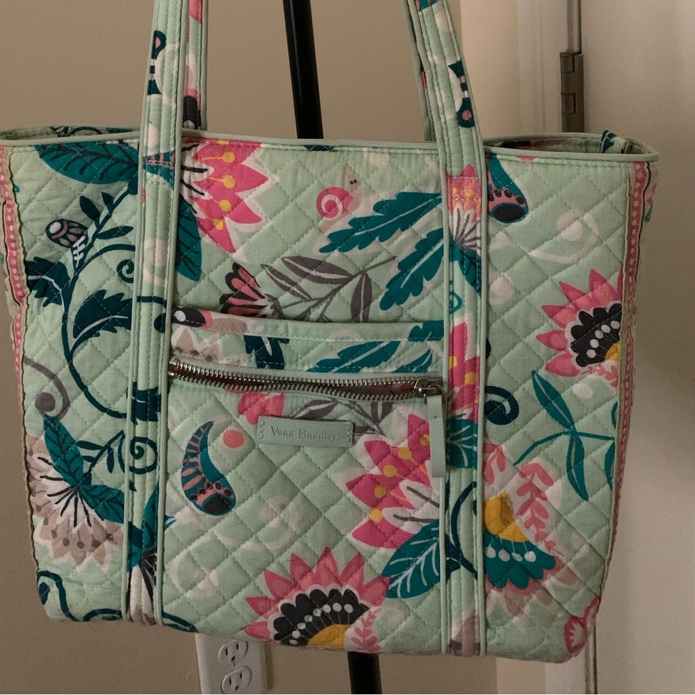 Mint Flowers Small Tote Bag from Vera Bradley.